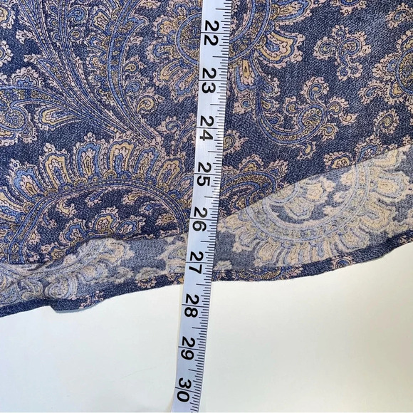 Lucky Brand Blue & Cream Paisley Print Button Front Blouse Large Women’s - Picture 7 of 10